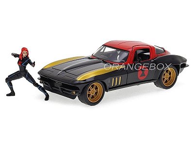 Chevrolet Corvette 1963 + Figura Black Widow 1:24 Jada Toys