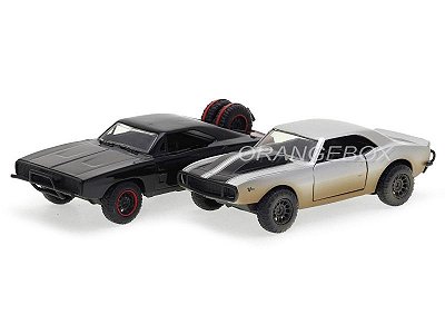 Kit Dom's Dodge Charger 1970 + Letty's Roman's Chevrolet Camaro 1967 1:32 Jada Toys