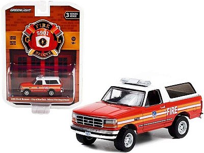 Ford Bronco 1996 City of New York Official Fire Department 1:64 Greenlight