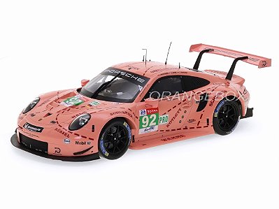 Porsche 911 (991) RSR Pink Pig Vencedor LMGTE 24H LeMans 2018 1:18 Ixo Models