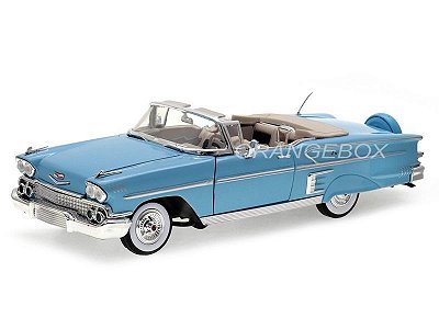 Chevrolet Impala 1958 Convertible 1:18 Motormax Azul