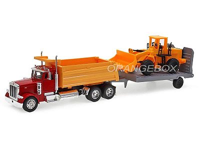 Caminhão Peterbilt Model 379 + Reboque + Pá Carregadeira 1:32 New Ray