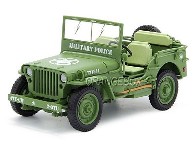 Jeep Willys US Army WWII 1:18 Versão Police Military American Diorama
