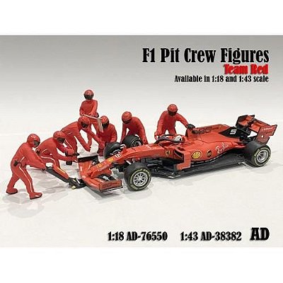 Pit Stop Fórmula 1 Ferrari Figuras 1:18 American Diorama