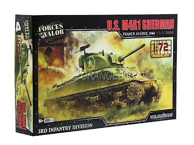 Model Kit Tanque U.S. M4A1 Sherman (França 1944) 1:72 Forces of Valor