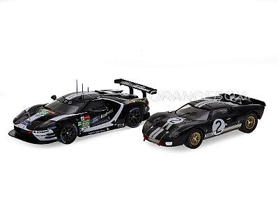 Set Ford GT40 1966 + Ford GT 2019 24 Horas LeMans 1:43 Ixo Models Preto