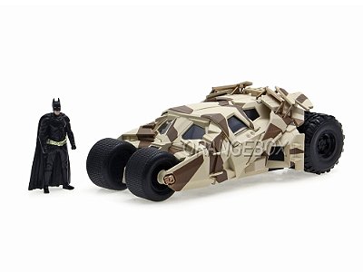 Batmóvel Tumbler  Camuflado + Figura Batman (em metal) - The Dark Knight 2008 Jada Toys 1:24
