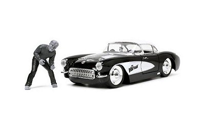 Chevrolet Corvette 1957 Universal Monsters + Figura Wolfman Jada Toys 1:24