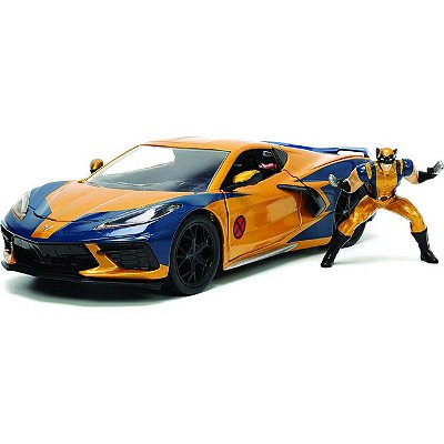 Chevrolet Corvette Stingray 2020 + Figura Wolverine Jada Toys 1:24
