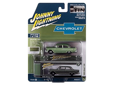 Chevy 210 1955 Release 2B 2022 1:64 Johnny Lightning Collector Tin