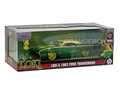 Ford Thunderbird 1963 Marvel 1:24 Jada Toys + Figura Loki