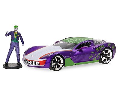 Chevrolet Corvette Stingray 2009 DC Comics 1:24 Jada Toys + Figura The Joker