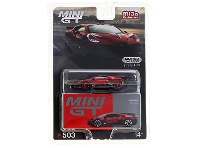 CHASE Bugatti Divo 1:64 Mini GT Vermelho