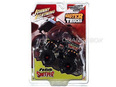 Creep Sweeper Monster Trucks 1:64 Johnny Lightning 2022 Preto