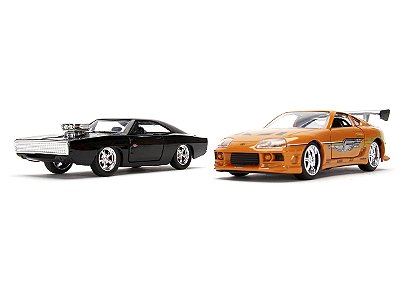 Dom's Dodge Charger R/T + Brian's Toyota Supra Velozes e Furiosos Jada Toys 1:32