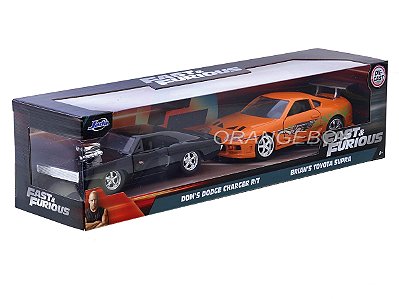 Dom's Dodge Charger R/T + Brian's Toyota Supra Velozes e Furiosos Jada Toys 1:32