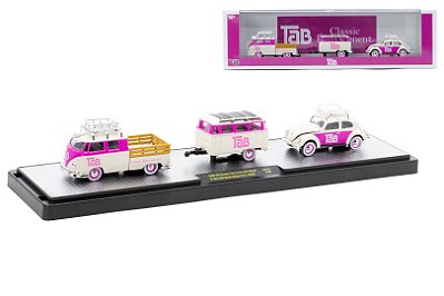 Volkswagen Kombi USA Model 1960 + Beetle Deluxe TW26 1:64 M2 Machines