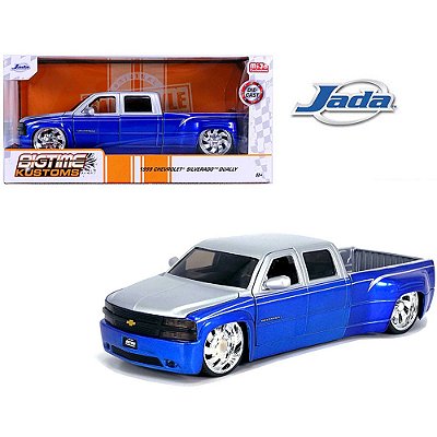 Chevrolet Silverado Dually 1999 1:24 Jada Toys Azul