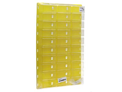 Expositor com 30 Nichos Fechados p/ Miniaturas 1:64 The King of Boxes Amarelo