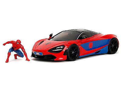 McLaren 720S Marvel Spider Man + Figura Jada Toys 1:24