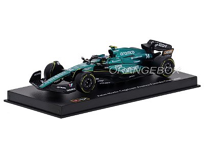 Fórmula 1 Aston Martin AMR23 Fernando Alonso 2023 1:43 Bburago c/ Display e Piloto