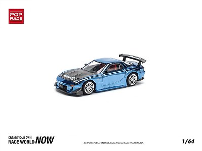 Mazda RX7 RE Amemiya Widebody 1:64 POP RACE Azul