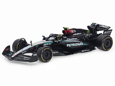 Fórmula 1 Mercedes Bens AMG Petronas W15 Hamilton Winner British Gp 2024 1:43 Bburago c/ Display e Piloto