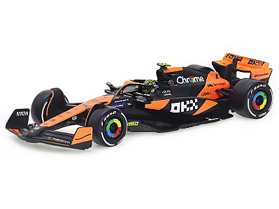 Fórmula 1 McLaren MCL38 Gp Miami 2024 Norris 1:43 Bburago c/ Display e Piloto