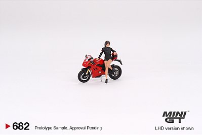 Ducati Panigale V4 S + Figura Ducati Girl 1:64 Mini GT