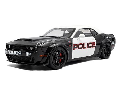*** PRÉ-VENDA *** Dodge Challenger R/T Scat Pack Widebody Highway Police 2023 1:18 Solido