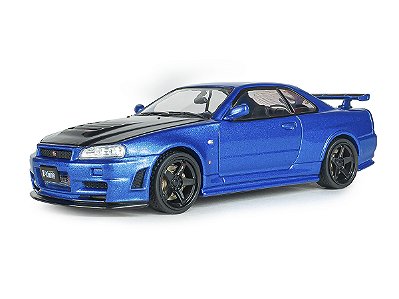 *** PRÉ-VENDA *** Nissan Skyline GT-R (R34) Z-Tune 1998 1:43 Solido Azul