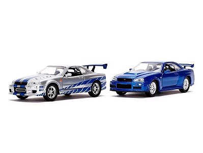 Kit Nissan Skyline GT-R BNR34 Brian O'Conner Velozes e Furiosos 1:32 Jada Toys