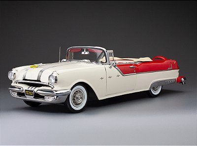 Pontiac Star Chief 1955 Conversível 1:18 Sunstar Platinum Branco