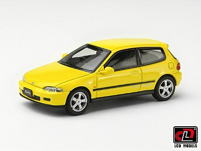 Honda CIVIC SiR II (EG6) 1:64 LCD Models Amarelo