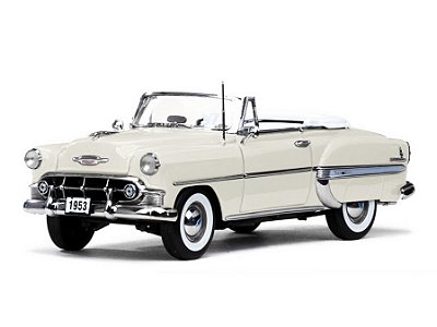 Chevrolet Bel Air 1953 Open Convertible 1:18 Sunstar Platinum Branco