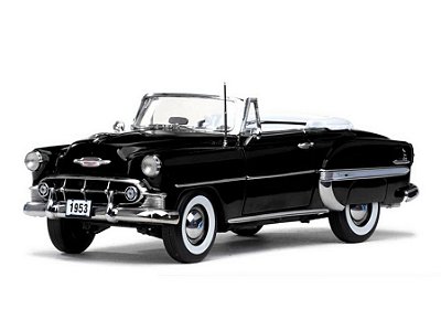 Chevrolet Bel Air 1953 Open Convertible 1:18 Sunstar Platinum Preto