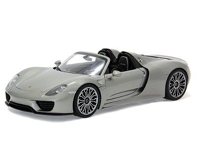 Porsche 918 Spyder Conversível Welly 1:18 Cinza