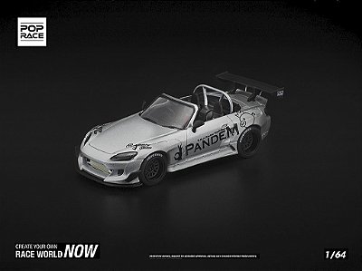 *** PRÉ-VENDA *** Honda S2000 Pandem Body Kit 1:64 POP RACE Prata PV13007