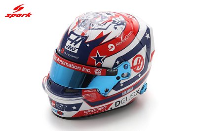 Capacete Oliver Bearman MoneyGram Haas F1 Team GP EUA 2025 1:5 Spark