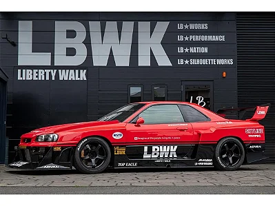 Nissan Skyline R34 GT-R Liberty Walk Super Silhouette 2020 1:18 GT Spirit