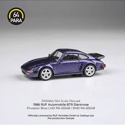Porsche 930 Turbo RUF BTR Slantnose 1986 1:64 PARA64 Azul
