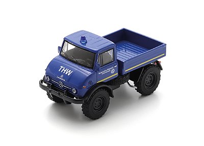 Unimog U406 THW 1975 1:64 Schuco Azul