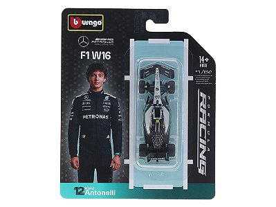 Fórmula 1 Mercedes AMG W16 Kimi Antonelli 2025 1:64 Bburago