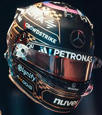 Capacete George Russell Mercedes AMG F1 Team GP Las Vegas 2025 1:5 Spark