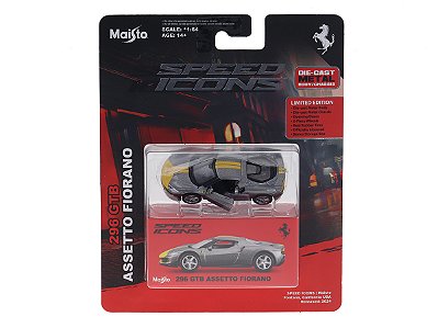 Ferrari 296 GTB Assetto Fiorano 1:64 Maisto Speed Icons Cinza