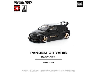 Toyota Yaris GR Pandem Body Kit S4F MIAS 2025 Exclusive 1:64 POP RACE Preto