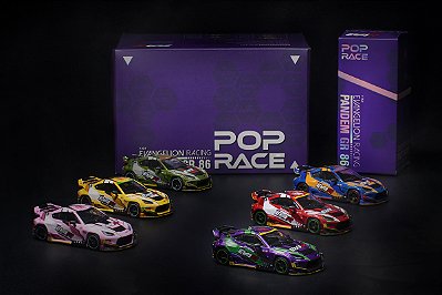 Toyota GR86 Pandem Evangelion Racing 1:64 POP RACE (Box 36 Peças)