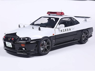 Nissan Skyline GT-R (BNR34) Japanese Police 1999 1:18 Solido