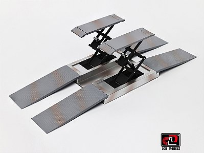 Plataforma Elevatória Tipo Tesoura em Metal 1:18 LCD Models Cinza