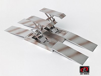*** PRÉ-VENDA *** Plataforma Elevatória Tipo Tesoura em Metal 1:18 LCD Models Prata PV13007